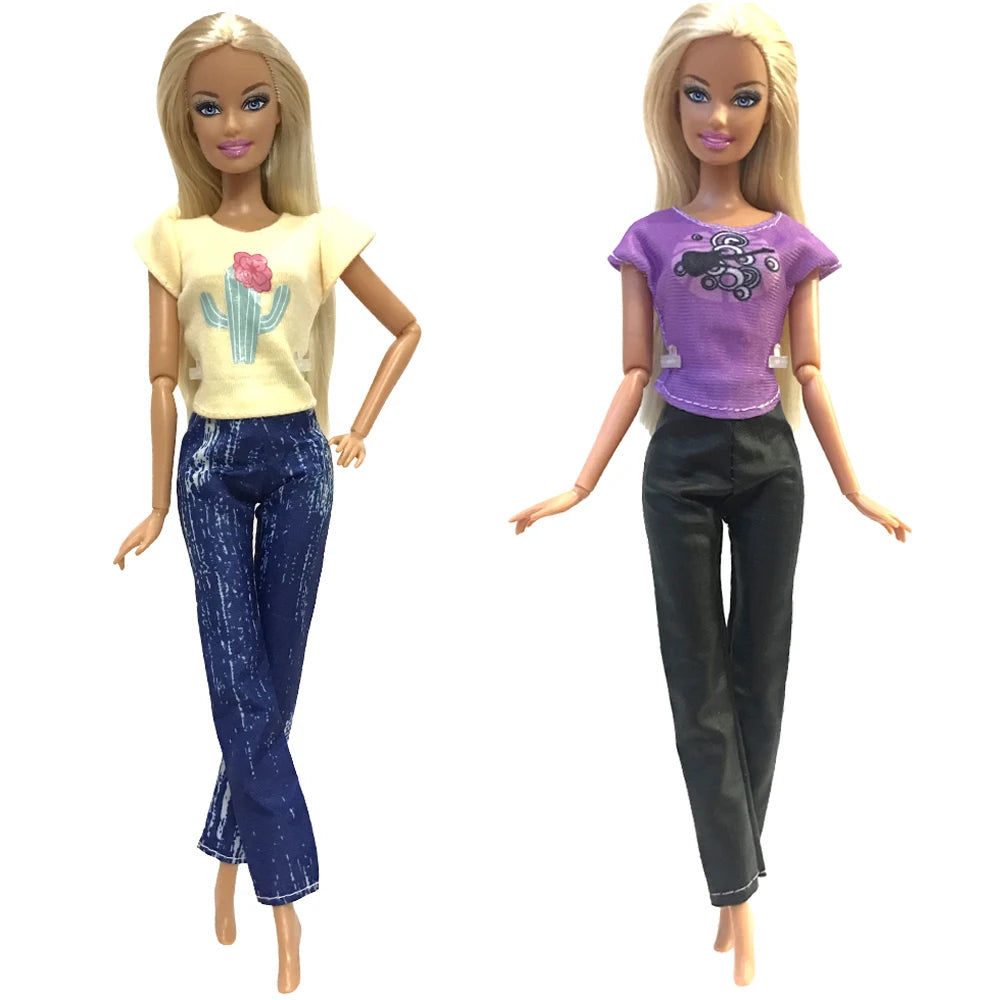 NK 2 Set 30CM Doll Mixed Male Girl Doll Clothes Fashion Doll Dress 11.5 inch Doll Clothes For 1/6 Dolls Accessories Gift Toy J J