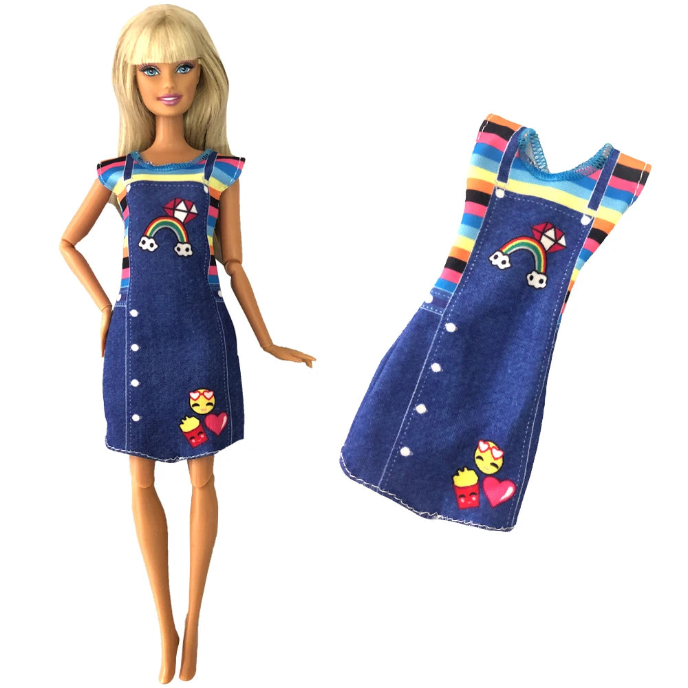 NK 2 Set 30CM Doll Mixed Male Girl Doll Clothes Fashion Doll Dress 11.5 inch Doll Clothes For 1/6 Dolls Accessories Gift Toy J J