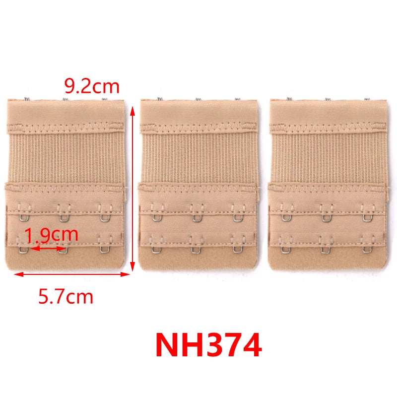 3PCS Lady 3Hooks Bra Extender for Women's Elastic Bra Extension Strap Hook Clasp Expander Adjustable Belt Buckle Underwear