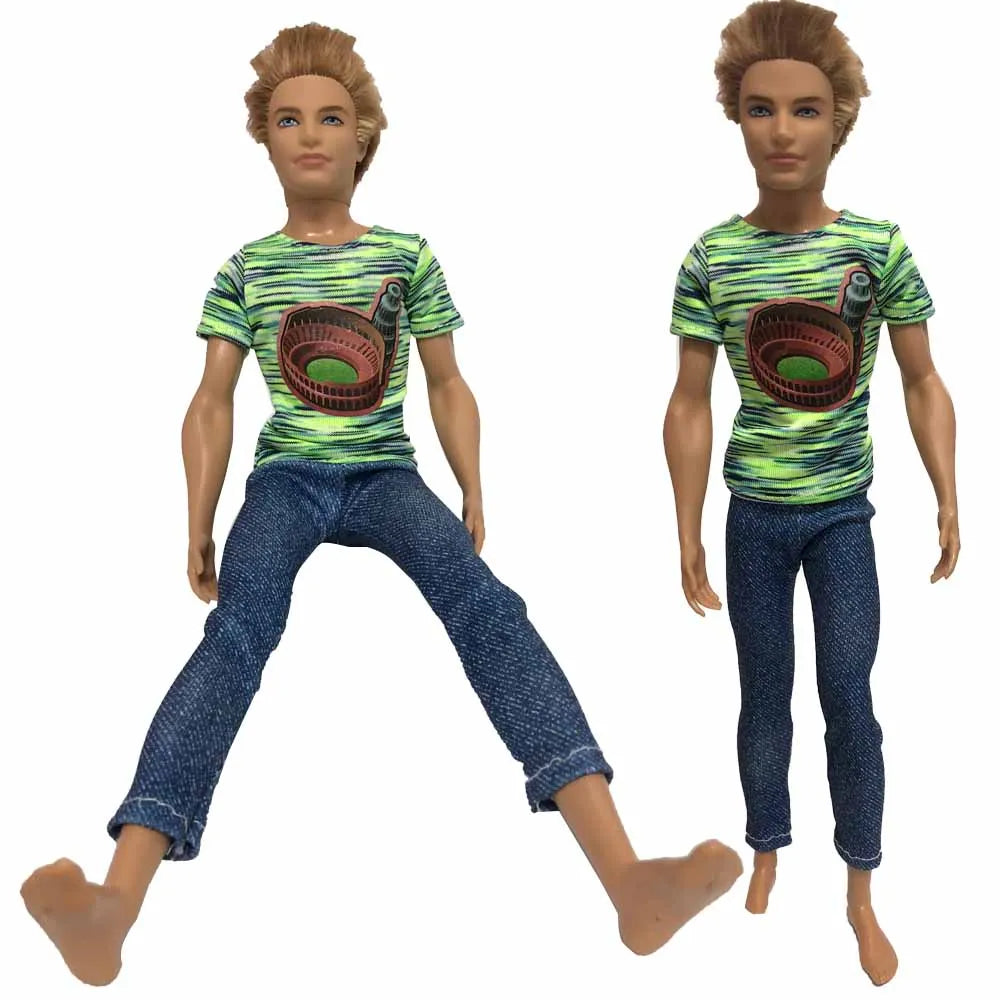 NK 2 Set 30CM Doll Mixed Male Girl Doll Clothes Fashion Doll Dress 11.5 inch Doll Clothes For 1/6 Dolls Accessories Gift Toy J J