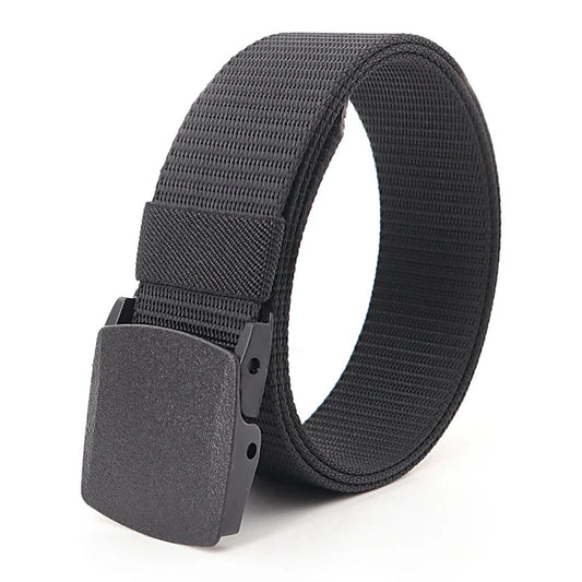 38mm Tactical Waist Belt Unisex Lightweight Weave Fabric with Plastic Buckle for Airport Security Men Women Camouflage Style