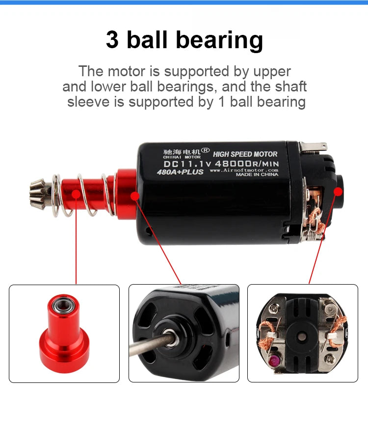 chihai motor 480 Long-axis High Speed Custom 48K Motor for XWE M4 Ver.2 Gearbox Modification Upgrade Water Gel Beads Parts