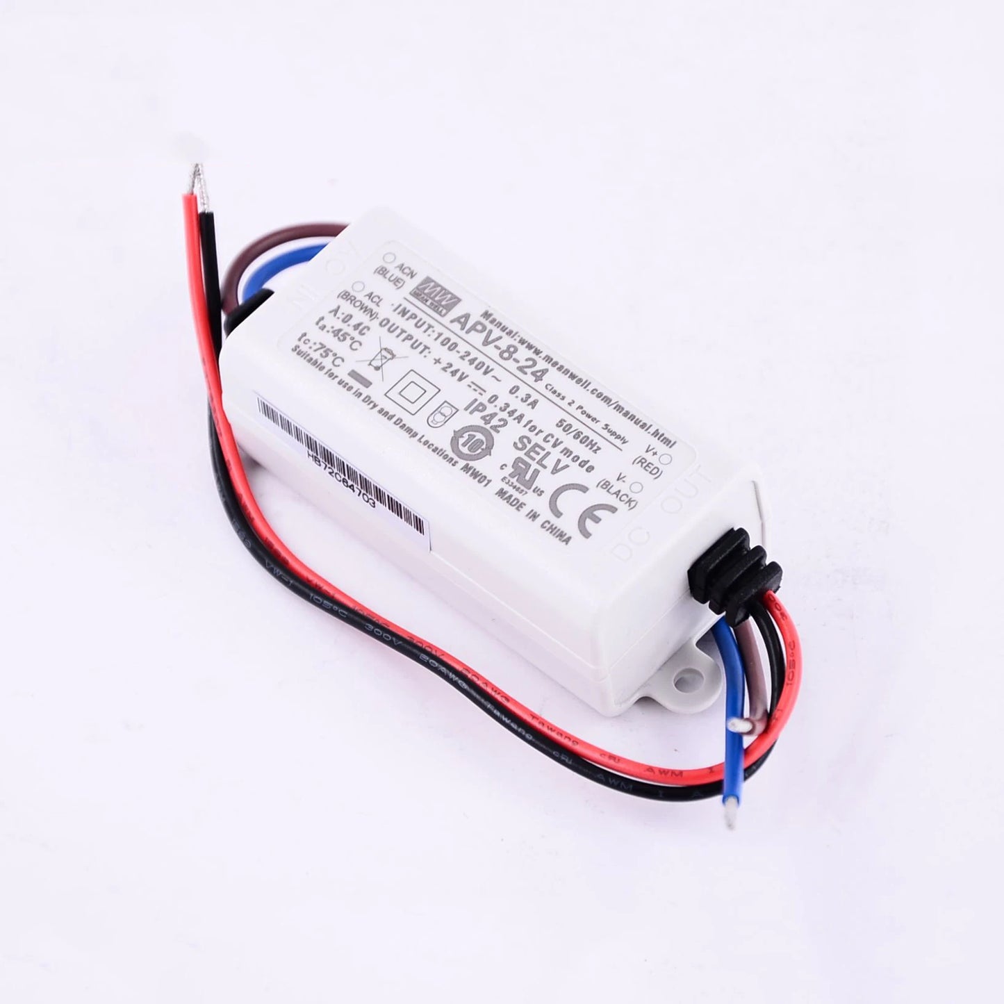 Original Mean Well APV-8-24 meanwell 24V/0.34A Constant Voltage design 8W Single Output LED Switching Power Supply