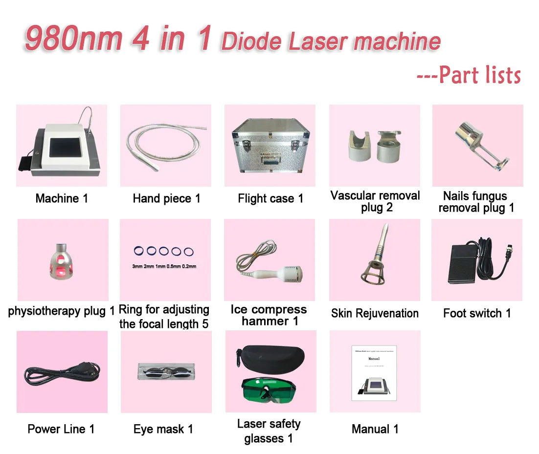 Diode Blood Vessels Removal Nail Fungus BEST 60W 980nm  Vascular Removal Machine Remove Spider Veins