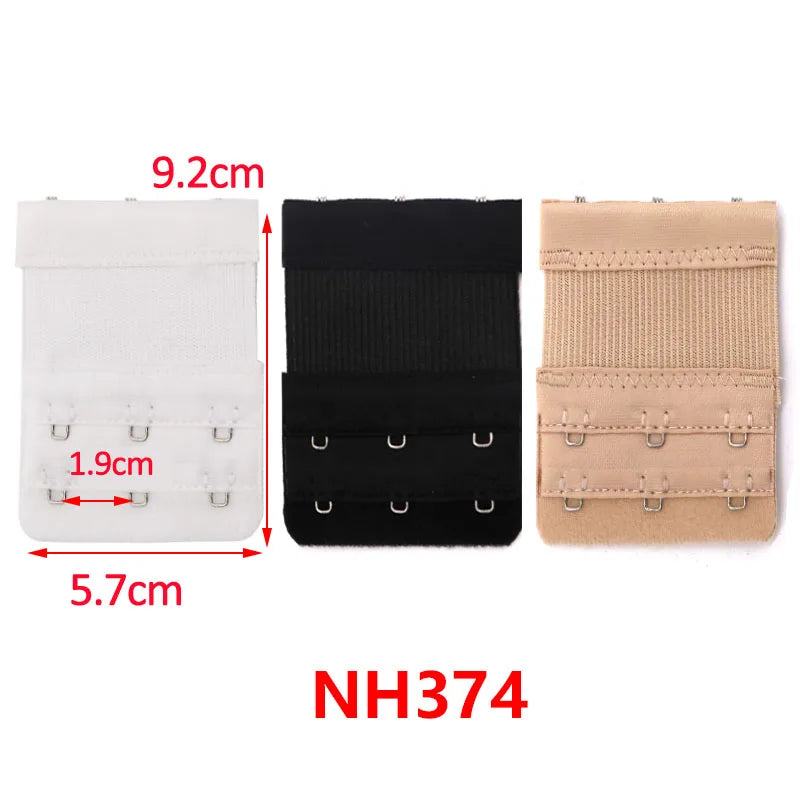 3PCS Lady 3Hooks Bra Extender for Women's Elastic Bra Extension Strap Hook Clasp Expander Adjustable Belt Buckle Underwear