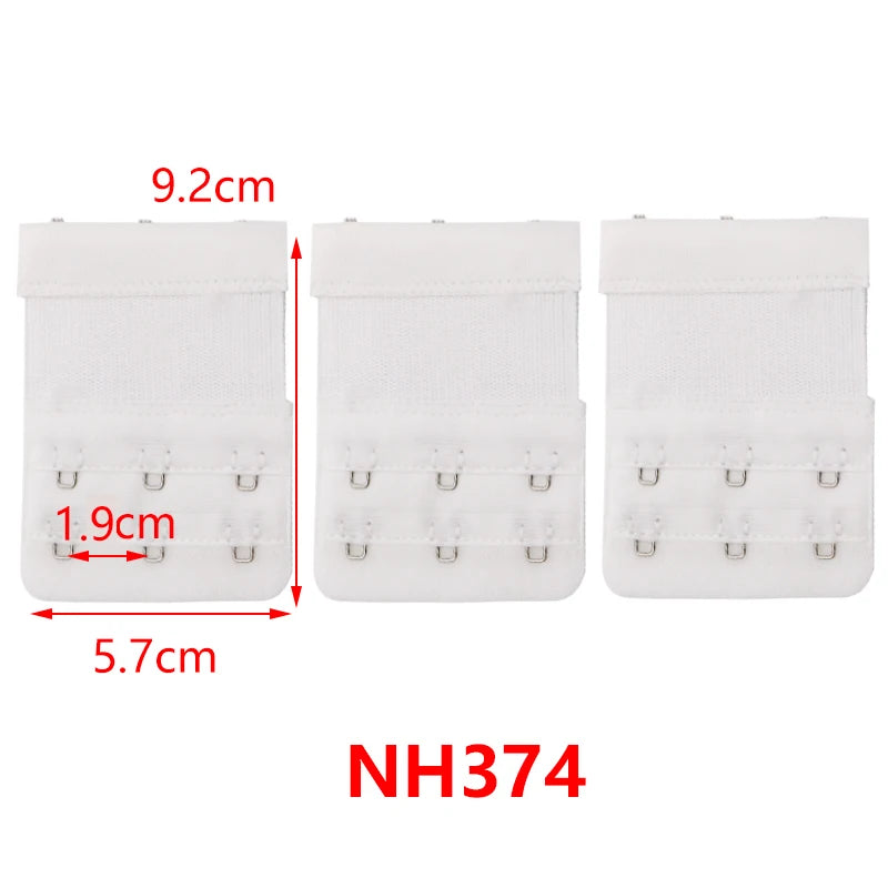 3PCS Lady 3Hooks Bra Extender for Women's Elastic Bra Extension Strap Hook Clasp Expander Adjustable Belt Buckle Underwear