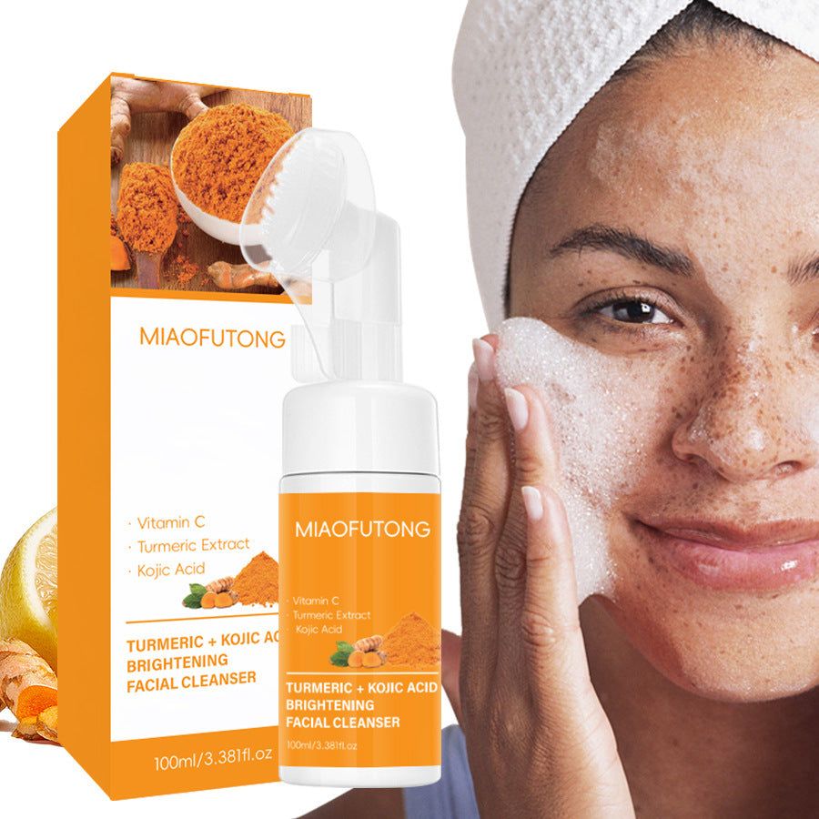 Turmeric Cleanser & Soap Sets Deeply Cleansing Kojic Acid Blackhead Remover Skin Cleansing Oil Control Fade Acne Marks Brighten