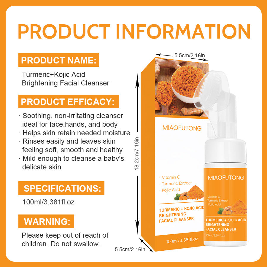 Turmeric Cleanser & Soap Sets Deeply Cleansing Kojic Acid Blackhead Remover Skin Cleansing Oil Control Fade Acne Marks Brighten
