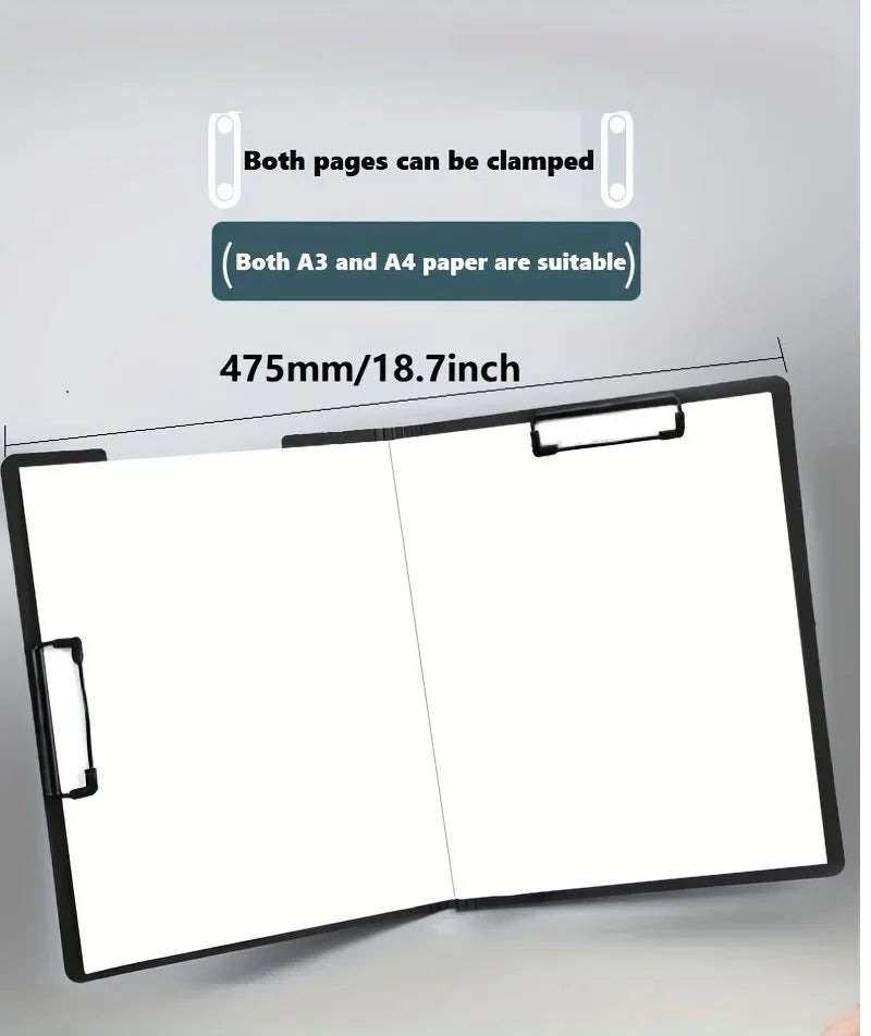 A4 File Folder & Clipboard Set, 3-in-1 Document Organizer with Cover for Business, School & Office Supplies