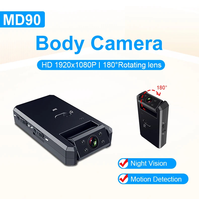 MD90-1 Mini Camcorder 1080P Body Camera Night Vision Sport Outdoor DV Voice Video Recorder Action Cam