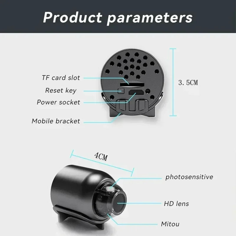 Mini 1080p HD Smart Camera Wireless Surveillance Security Video Cam Night Vision Motion Detect Camcorder Cam Monitor Smart Home