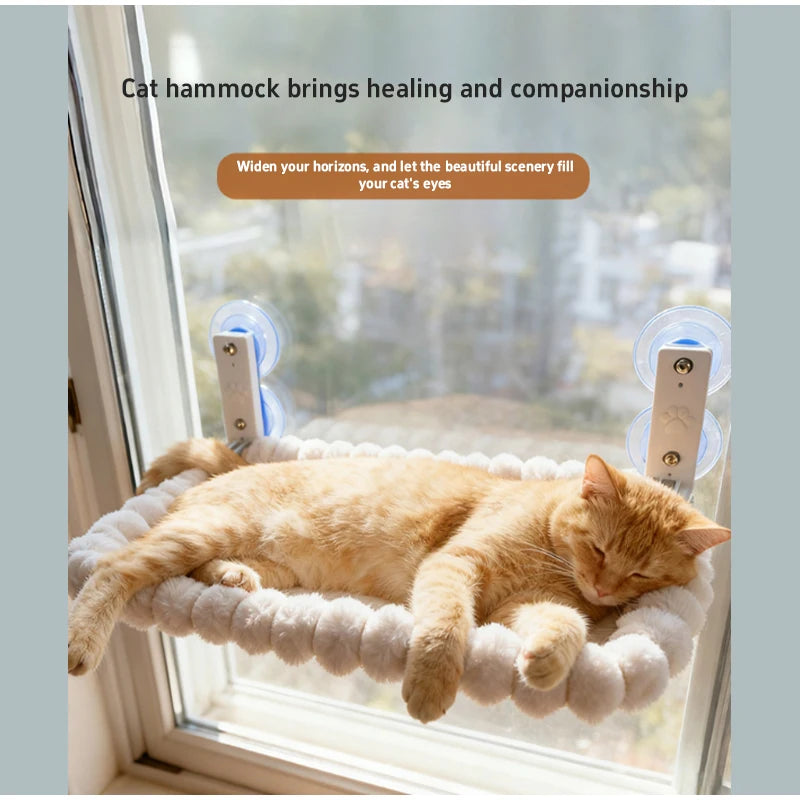 New Winter Cat Hammock Window Habitat Cat Sunbathing Glass Hanging Suction Cup Balcony Pet Nest Foldable Pet Bed Cat Supplies
