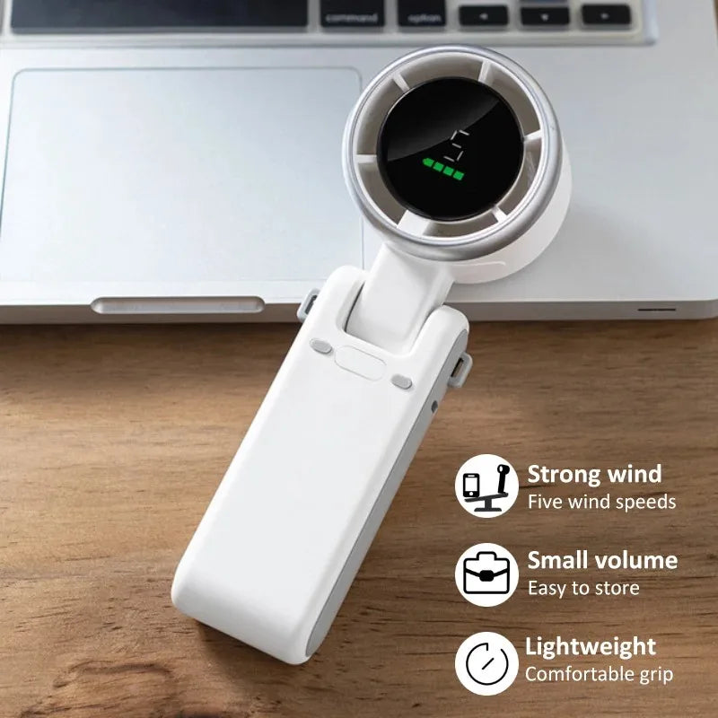 Portable Mini Handheld Fan Multi-functional Foldable Fan USB Rechargeable Mini Turbine Fan Mini Table Fan