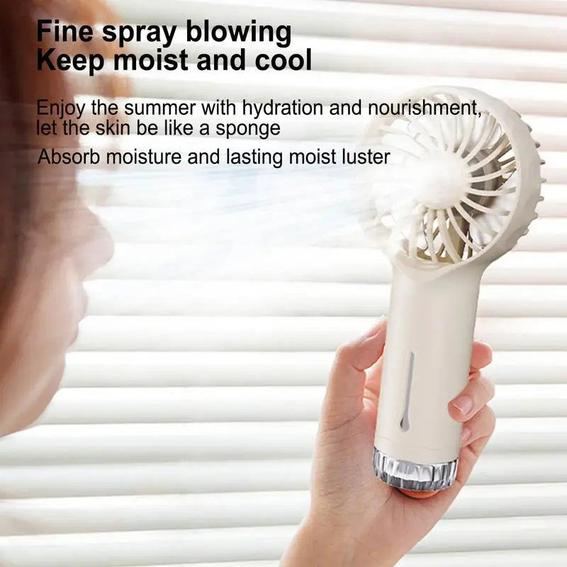 Fan With Mist Handheld Personal Mister Fan 3 Speeds Cooler For Travel Outdoor Electric Cooling Device For Kids Women