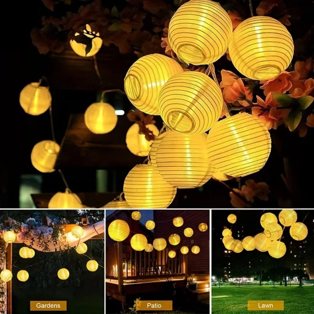 10/20LED Outdoor Solar Lantern Light String IP65 Waterproof Lights for Camping Gazebo Porch Backyard Evening Party Mood Lighting