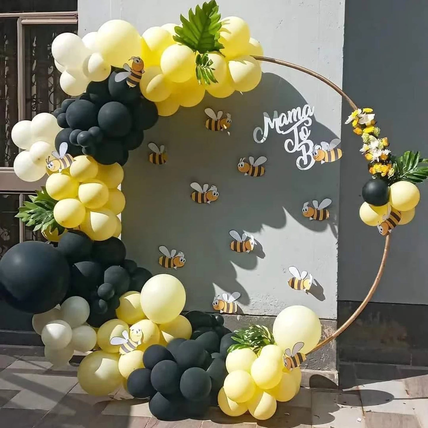 100pcs yellow and black latex balloon set suitable for birthday parties, weddings, Valentine's Day party decorations