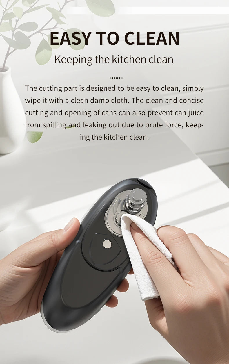 Compact Automatic Electric Can Opener One Touch Portable Kitchen Tool for Jar & Bottle Easy Storage Can Opener Rechargeable