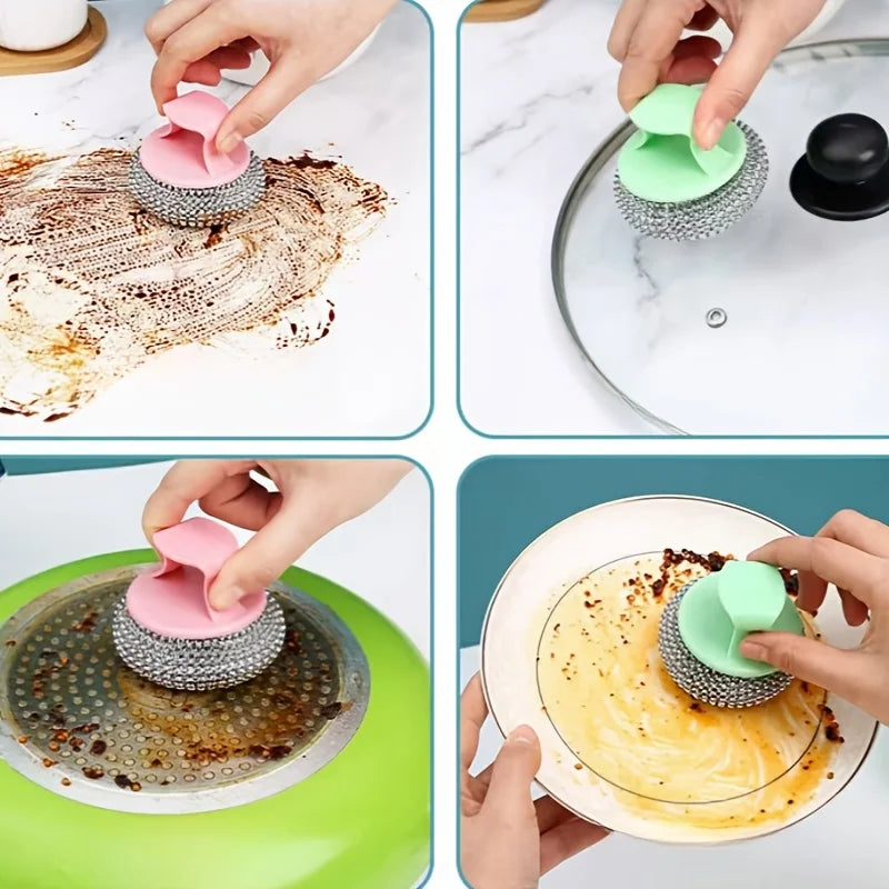 10 Pcs Nano Cleaning Sponge with Removable Handle,Includes Long and Short Handles Scratch Free Dishwasher,For Pots and Plates ﻿