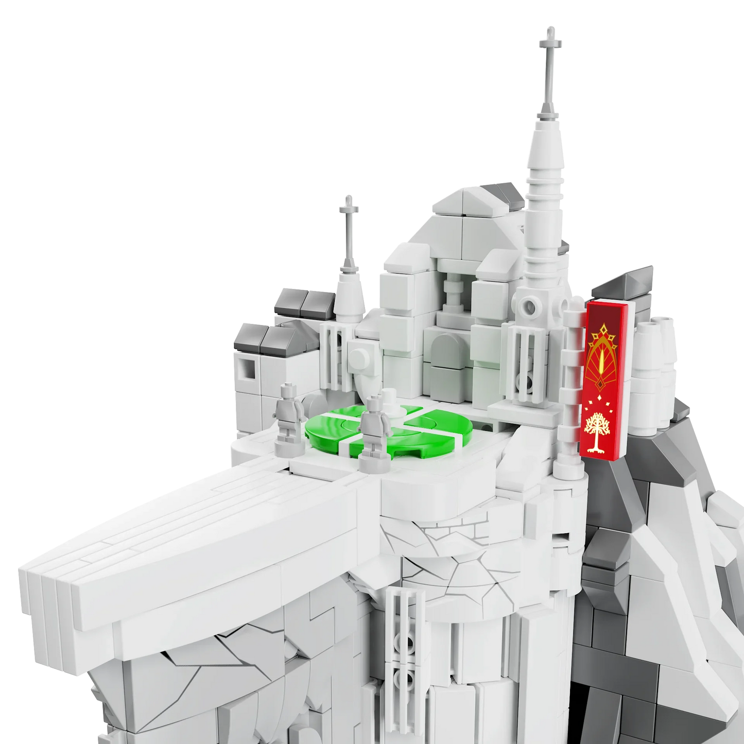 MOC The Rings Minas White City Tirith Street View Architecture Model Building Block Movie Scene Puzzle Toys Gifts 2211PCS