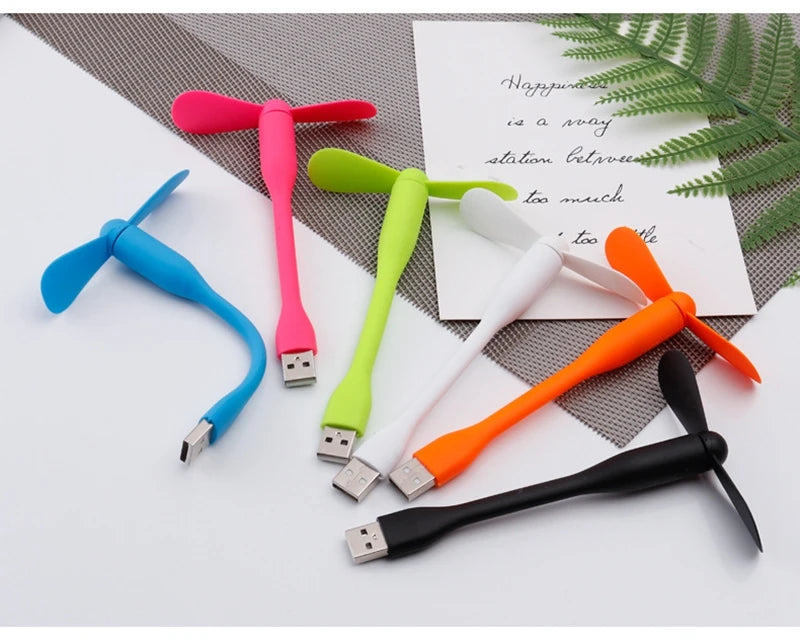 Mini USB Fan Flexible Bendable Fan For Power Bank Laptop PC AC Charger Portable Hand Cooling Fan For Computer Summer Gadget