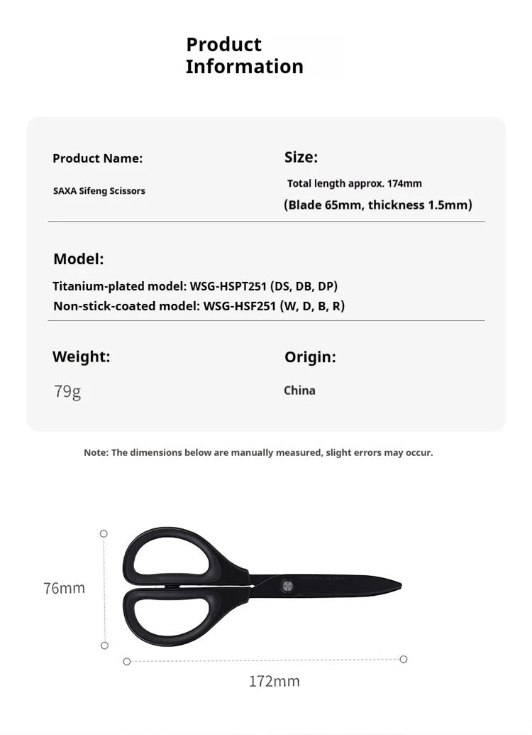 Japan KOKUYO SAXA Safety Scissors,Portable Titanium Coated Non-stick Blunt Tip Multi-Purpose Scissors for Home,Kids Craft&Office