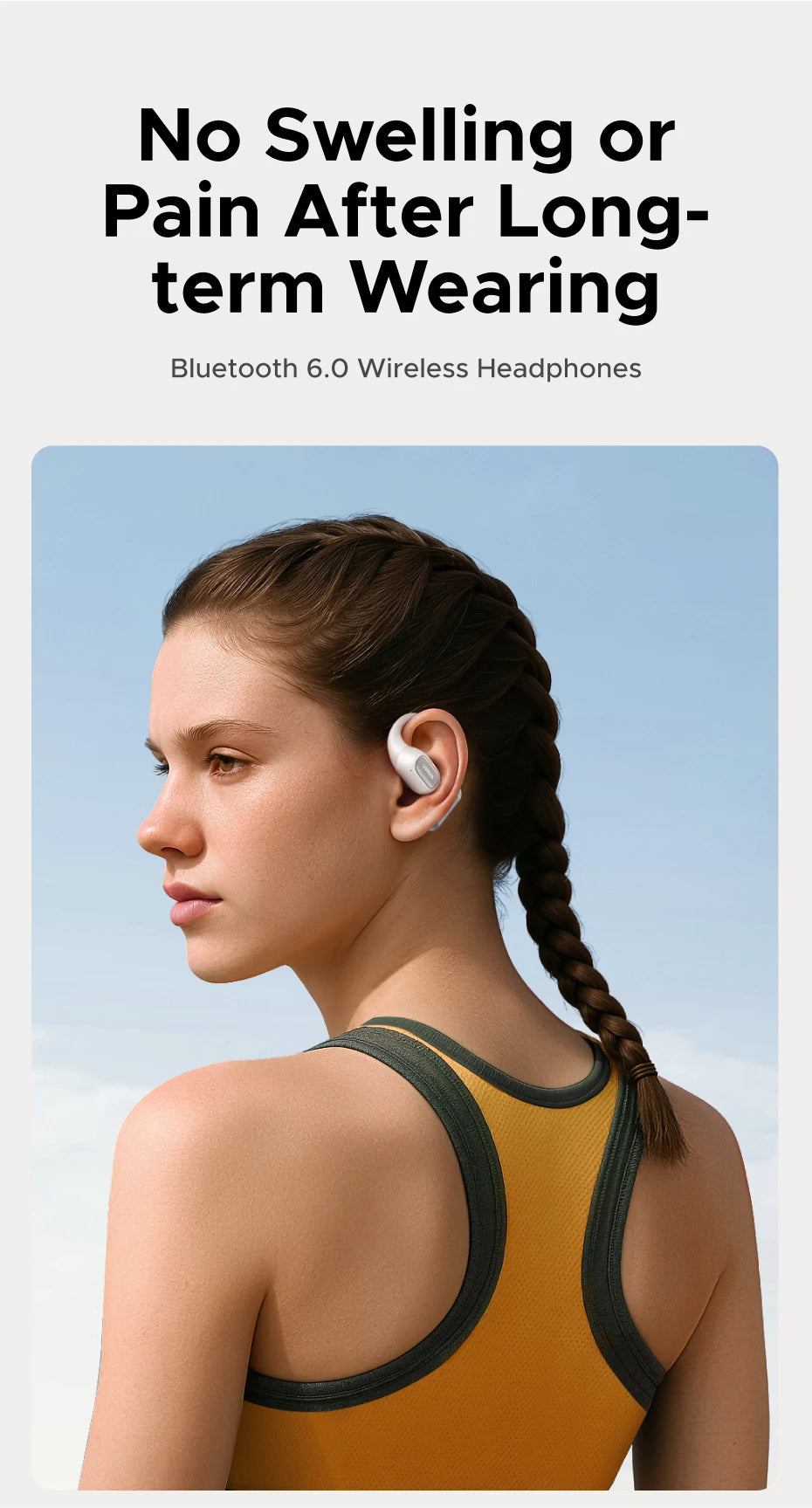 UGREEN FitBuds Open-Ear Headphones Earphones, Ear-hook TWS True-Wireless Bluetooth 6.0 Wireless Earbuds, Spatial Audio, 30H play