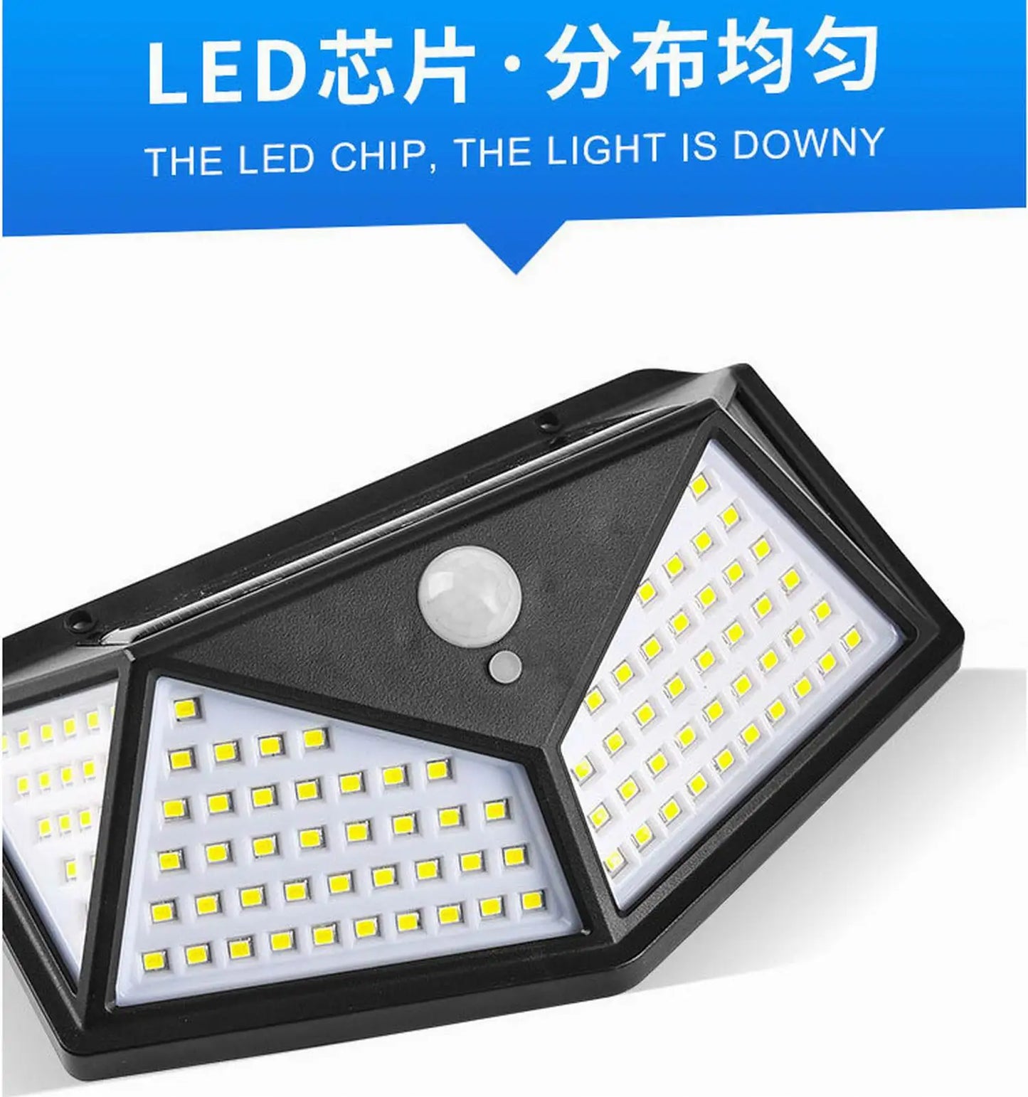 100 LED Outdoor Solar Lamp Outdoor Garden Decoration Solar LED Light Waterproof Sunlight Powered Spotlight with Motion Sensor