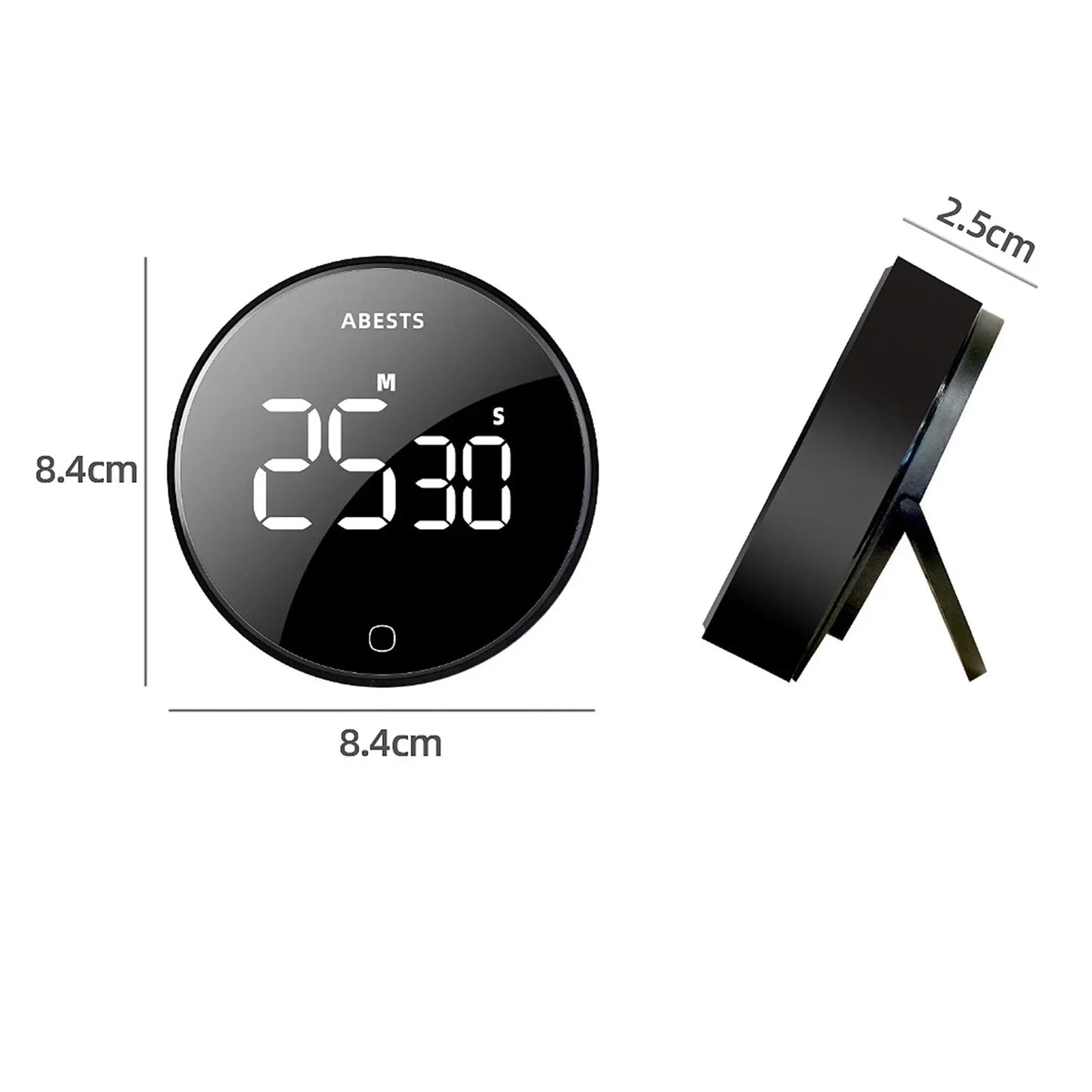 LED Digital Rotary Timer USB Rechargeable Magnetic Baking Countdown Reminder 3-Level Volume Back Bracket Design Kitchen Gadgets