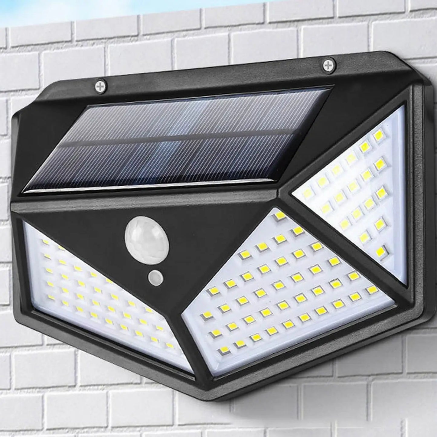 100 LED Outdoor Solar Lamp Outdoor Garden Decoration Solar LED Light Waterproof Sunlight Powered Spotlight with Motion Sensor