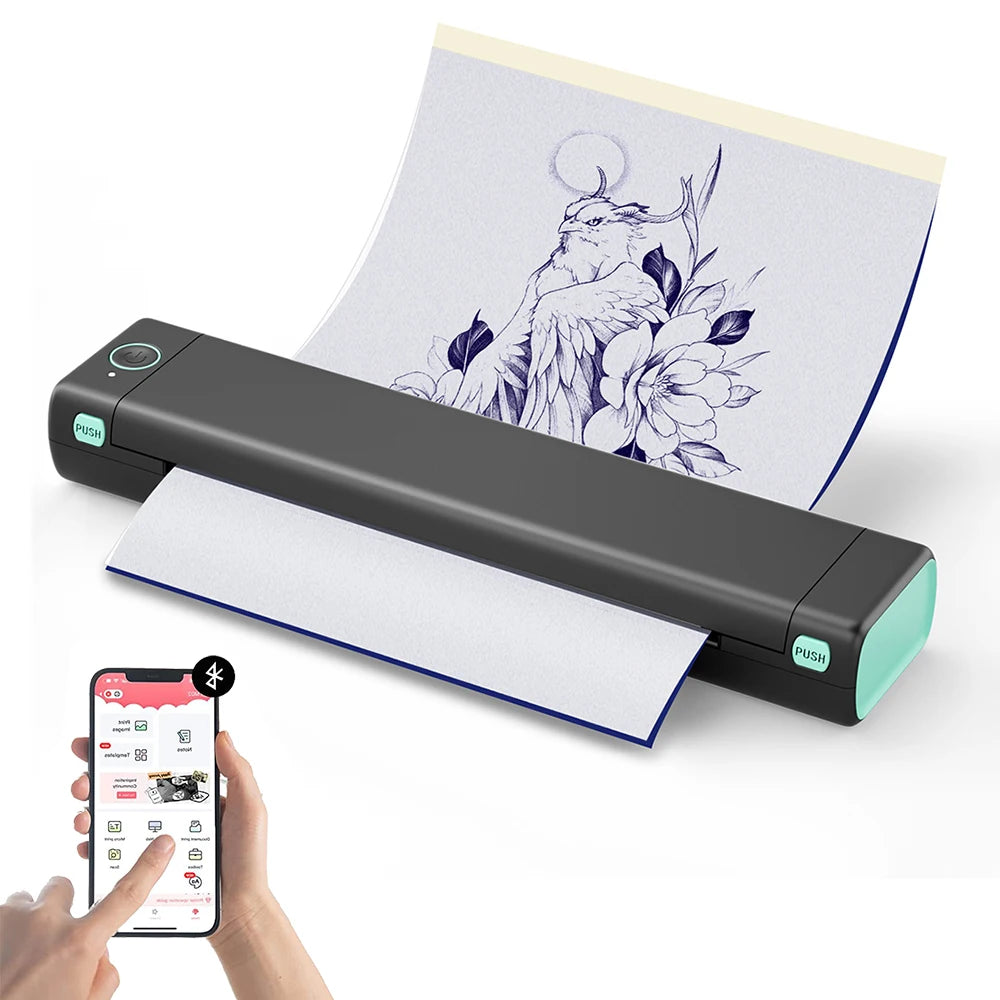 Wireless Tattoo Stencil Printer, Thermal Transfer Tattoo Machine Supports Tattoo Transfer Paper Stencil Printer For Tattooing Co