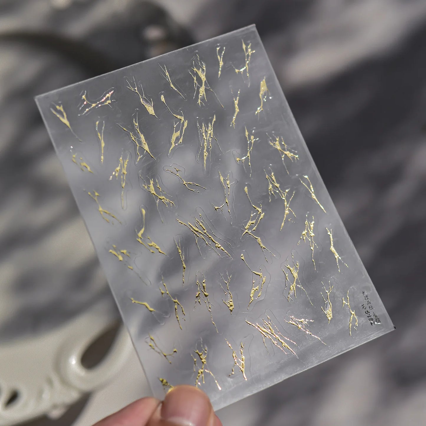 5D Gold Marble Texture Bronzing Nail Art Sticker 5 Colors Irregular Marble Pattern Nail Decals Simple Line Design Nail Accessori