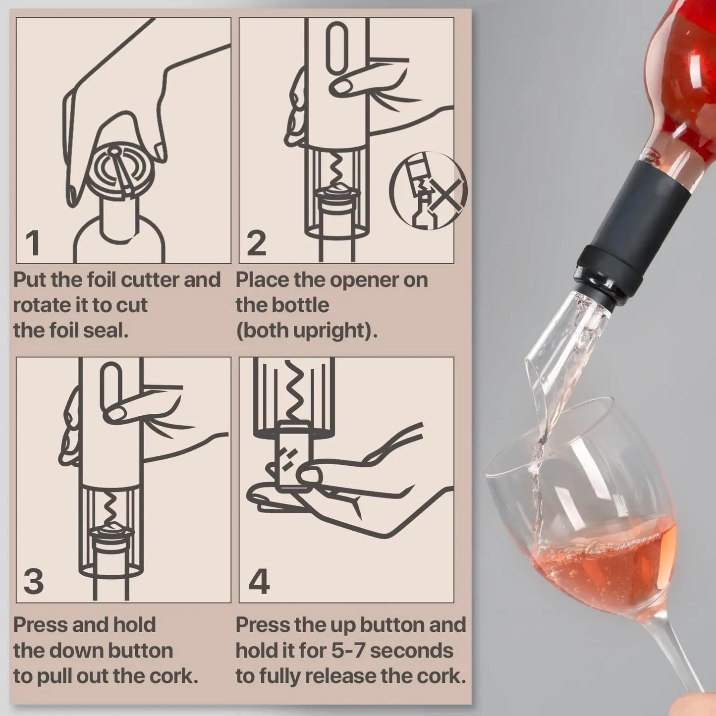 Electric Wine Opener USB Rechargeable Automatic Large Battery Powered Effortless Bottle Opener For Kitchen BarTools Party Gift