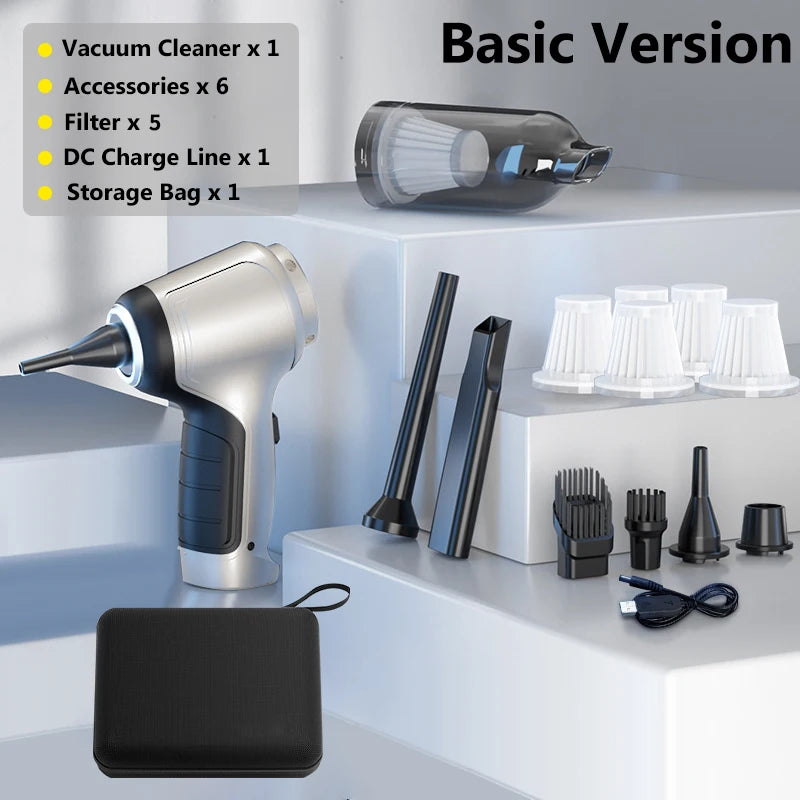 Wireless Car Vacuum Cleaner Strong Cordless Cleaner Suction Handheld Auto Vacuum Home&Car Dual Use MiniVacuum Cleaner Appliance