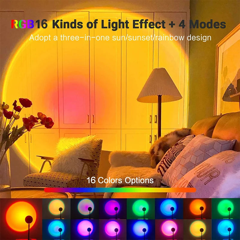 USB 5V Tuya Smart Sunset Lamp Night Light Sunset Projector Smart Life APP Remote Led Lights Room Decoration Photography  Gift