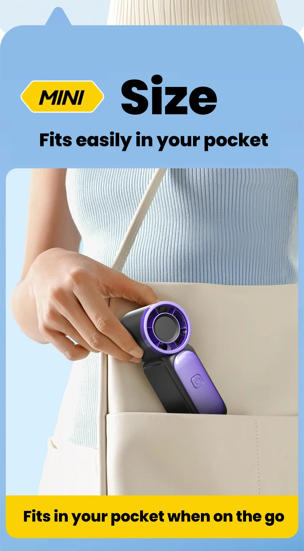 Portable Handheld Mini Fan 5 Speed Adjust Type c Rechargeable Fan Digital Display Desktop Fan Outdoor