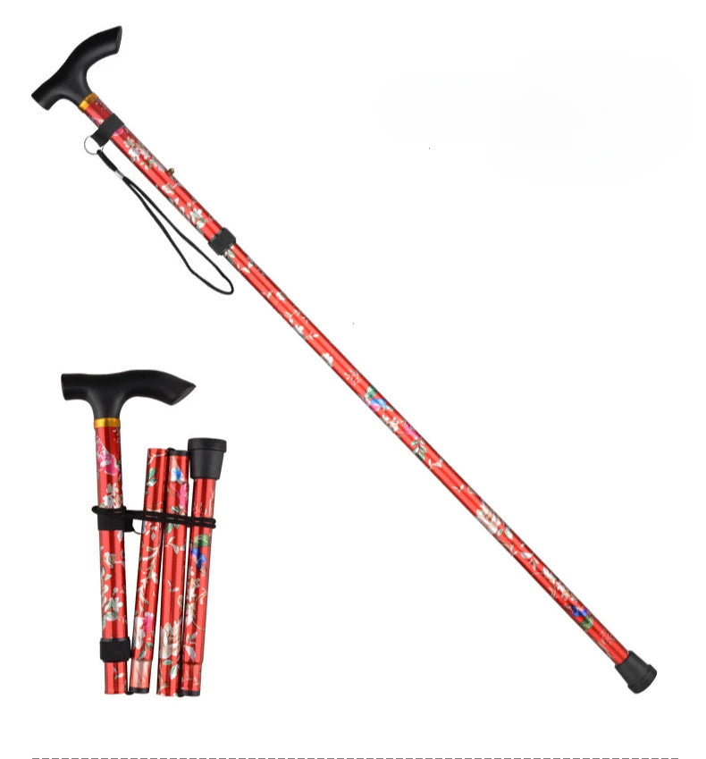 Outdoor Walking Sticks Hiking Camping Mountaineering Poles Telescopic Baton Trekking Poles Folding Cane Crutches Pole Unisex