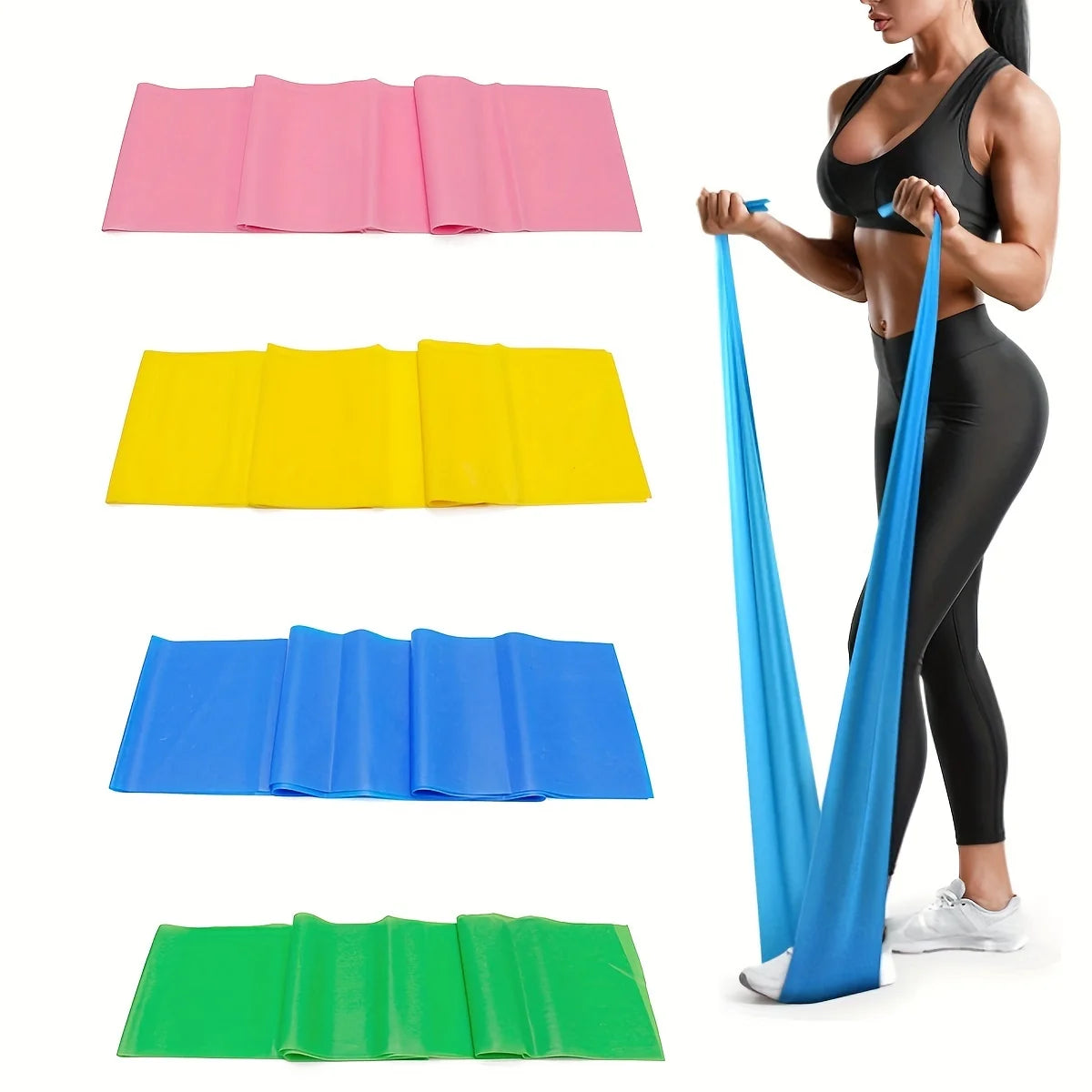 1/2/3/4/6pc Yoga Resistance Bands TPE Elastic Stretch Bands for Physical Therapy FitnessYoga Pilates Rehabilitation Stren