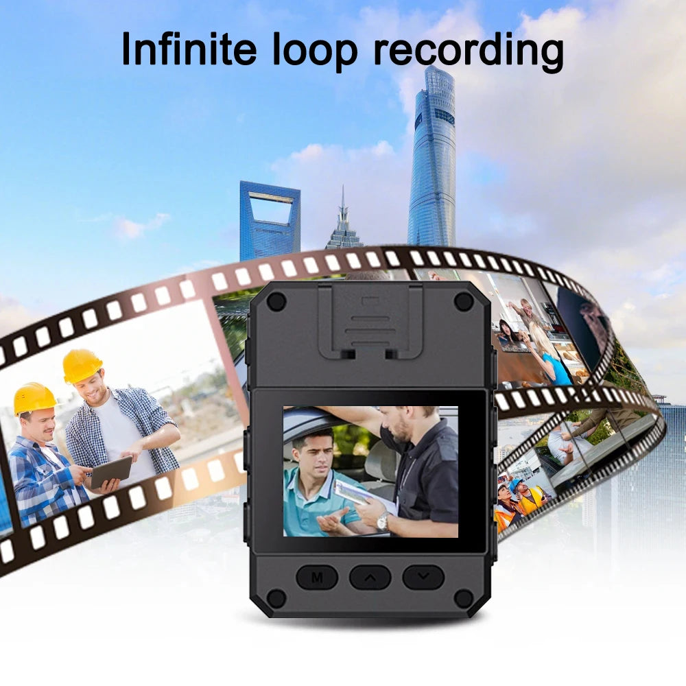 1080P 4K Camera Outdoor Law Enforcement Recorder Mini Camera With High-Definition Screen, High-Definition Black Bodycam