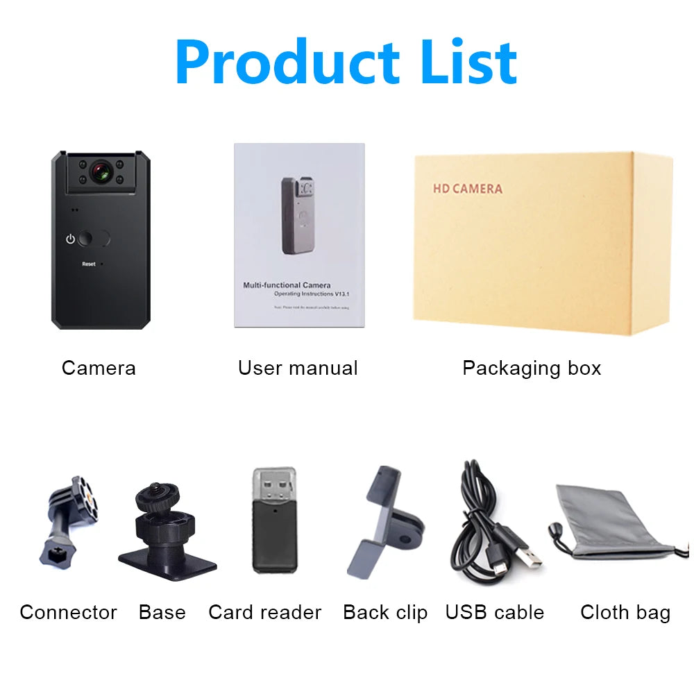 MD90-1 Mini Camcorder 1080P Body Camera Night Vision Sport Outdoor DV Voice Video Recorder Action Cam