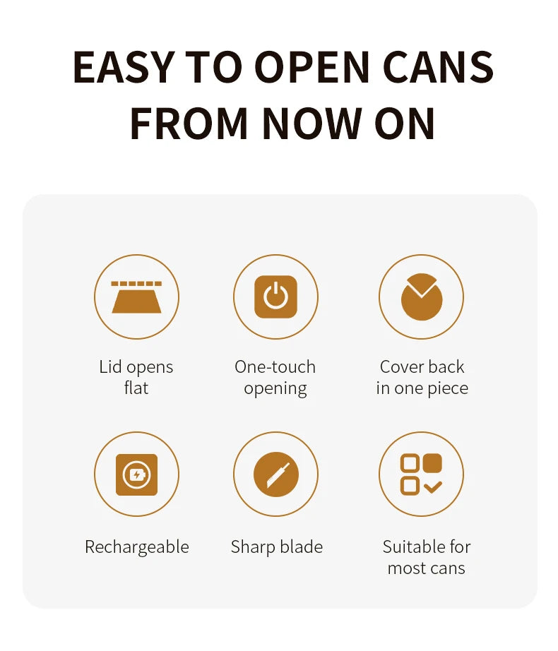 Compact Automatic Electric Can Opener One Touch Portable Kitchen Tool for Jar & Bottle Easy Storage Can Opener Rechargeable