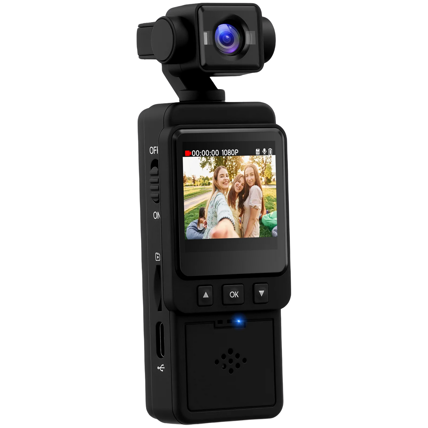 Inefala 1080P Sports Pocket Camera 1.54" Mini Lens 180° Rotatable WiFi Wireless Video Recorder 5hours Endurance Motion Camera