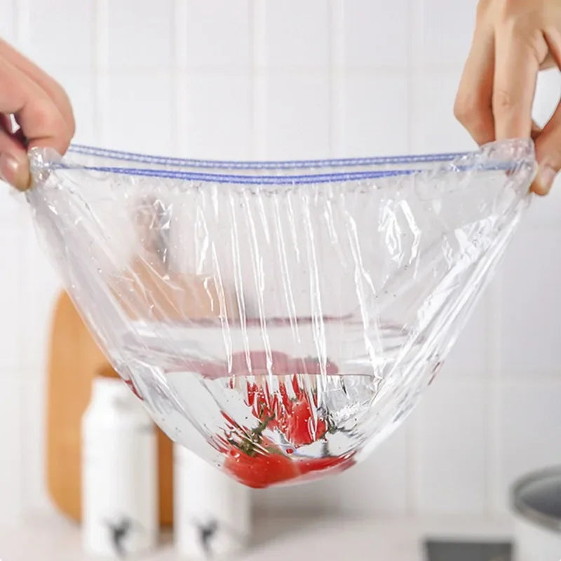 Colorful Disposable Food Cover Elastic Wrap Food Covers Fresh-keeping Lid Plate Kitchen Nylon Colorful Storage Bags