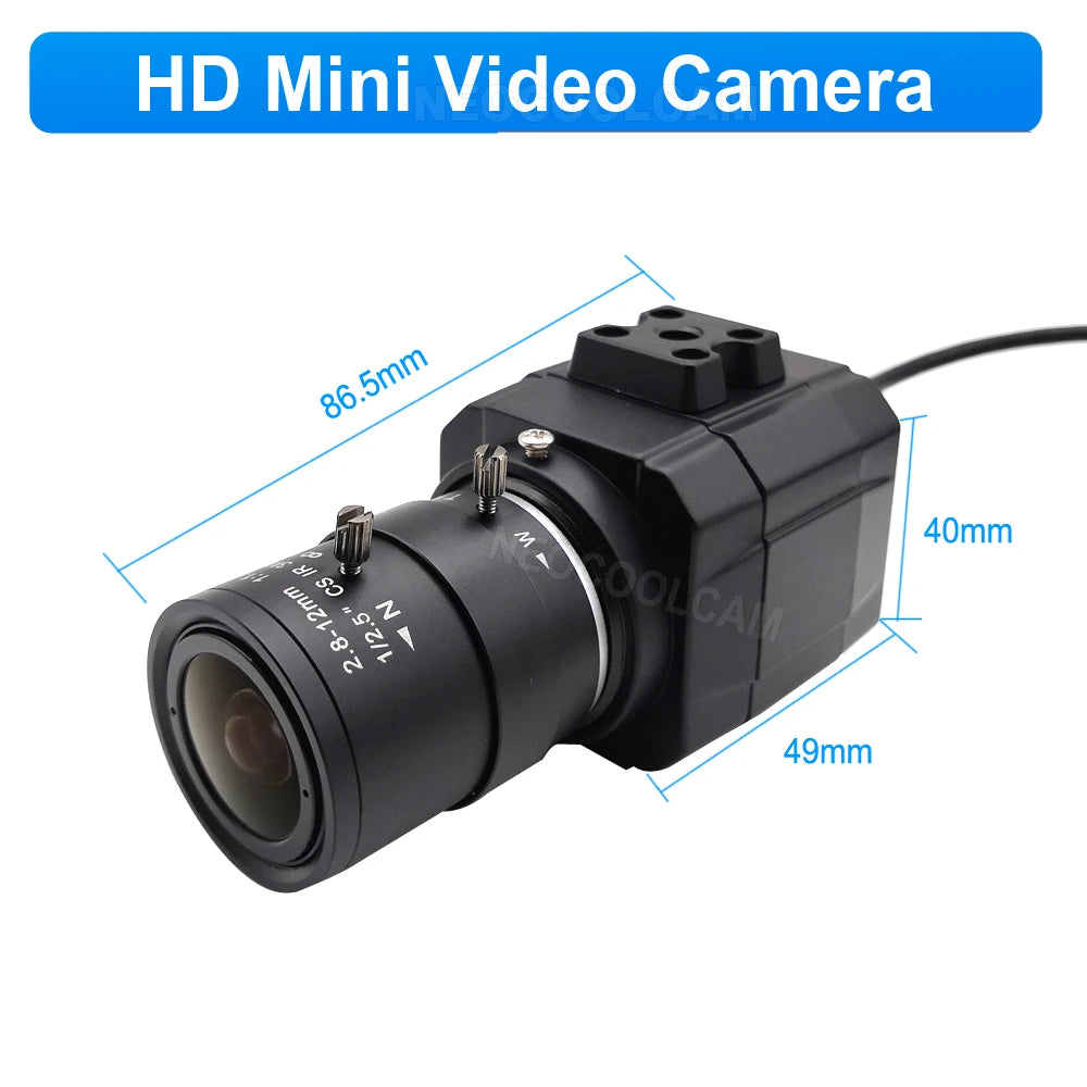 Full HD 4K 8MP 30fps USB Mini Metal Box Webcam UVC OTG PC 2K 4MP 5-50mm Varifocal Lens Usb Video Camera For Live Teaching