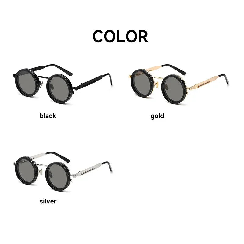 ND Dimming Glasses Polarized Sunglasses Men Women Round Retro Punk Driving Eyeglasses Outdoor Shades UV400 Adjustable Eyewear