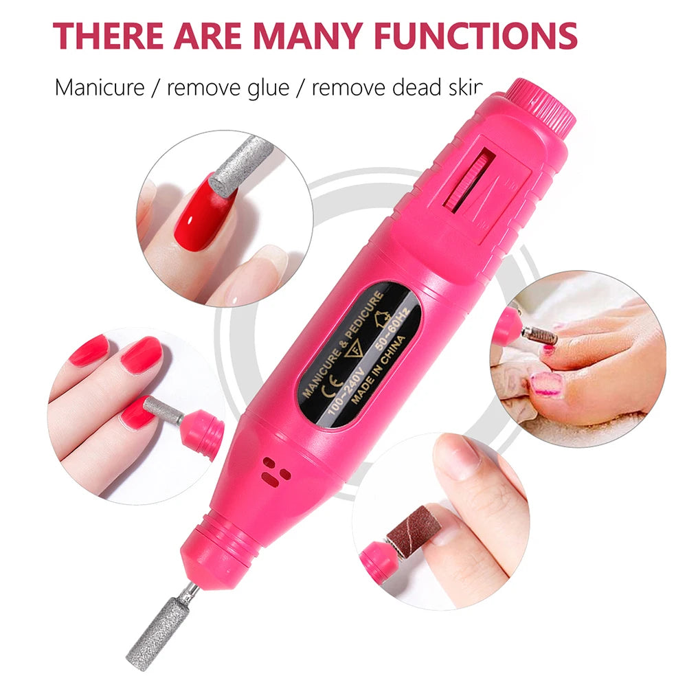 LINMANDA Manicure UV LED Lamp Kit Set with UV Lamp and 20000RPM  Nail Drill Machine for Remove Dead Skin Manicure Tools Set