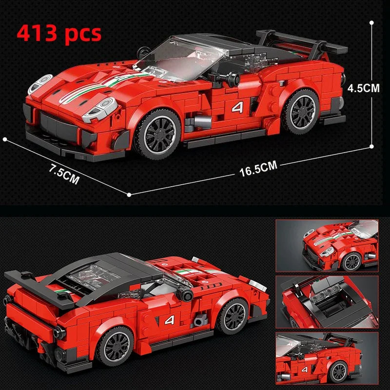 City Technical Vehicle Speed  Racing Car Building Blocks Courses Rennen гонки Carreras Moc DIY Model Brick Toys