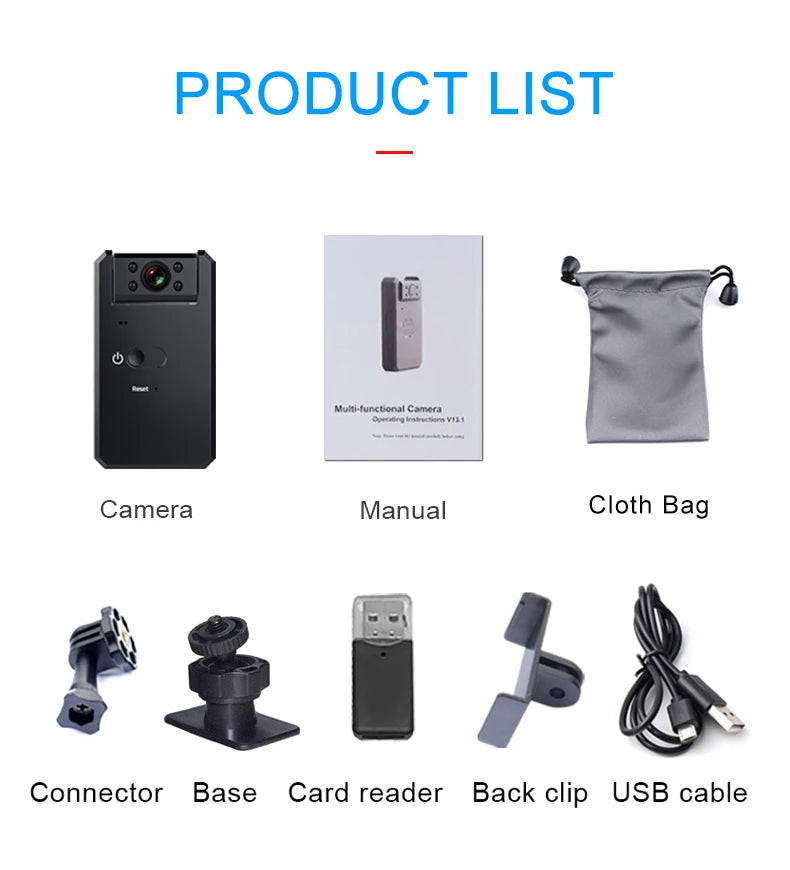 MD90-1 Mini Camcorder 1080P Body Camera Night Vision Sport Outdoor DV Voice Video Recorder Action Cam