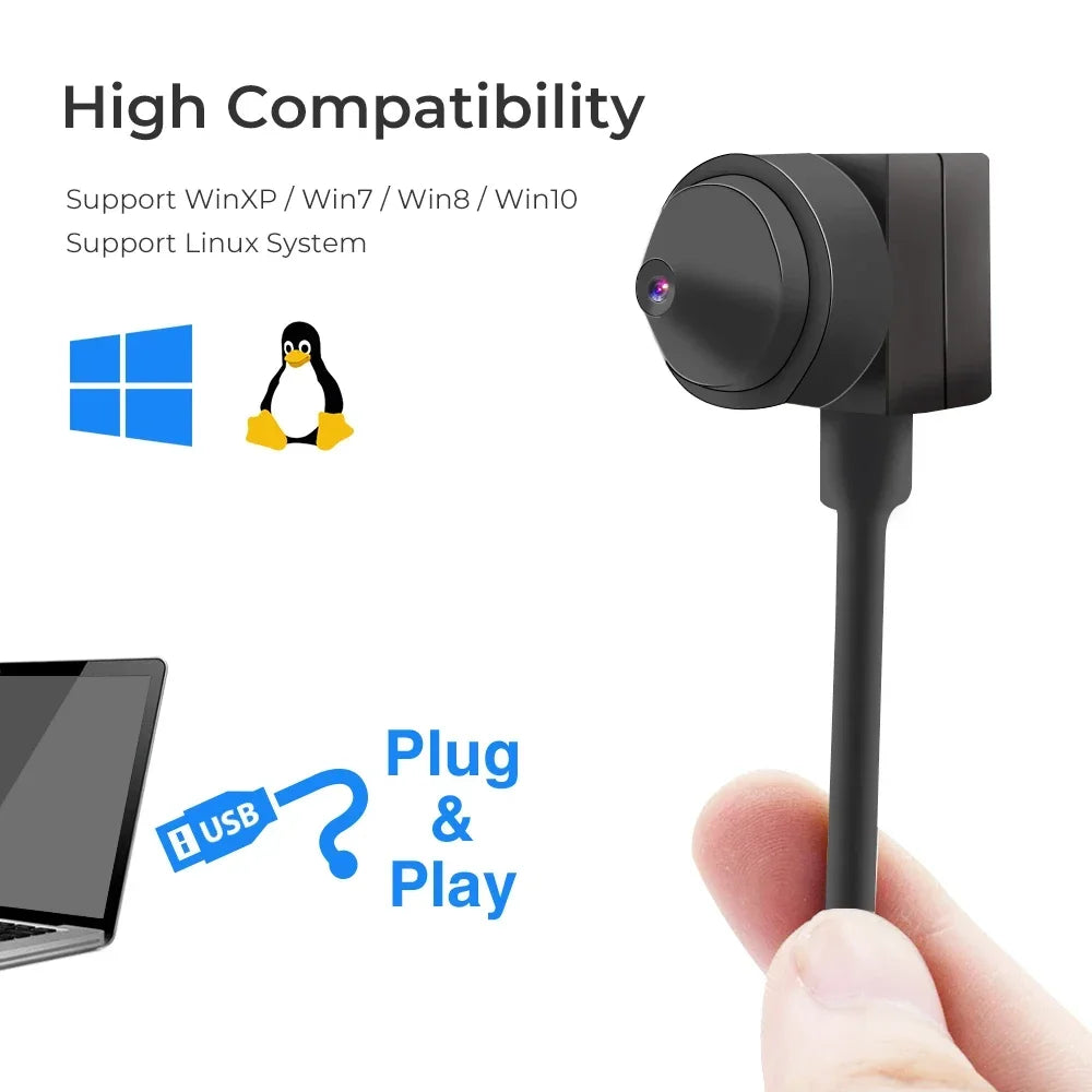 2MP Webcam Mini USB Camera with 2.8/3.7mm Lens Full HD 1080P Webcam for PC Mini Camera CCTV Outdoor Camcorder Security Video Cam
