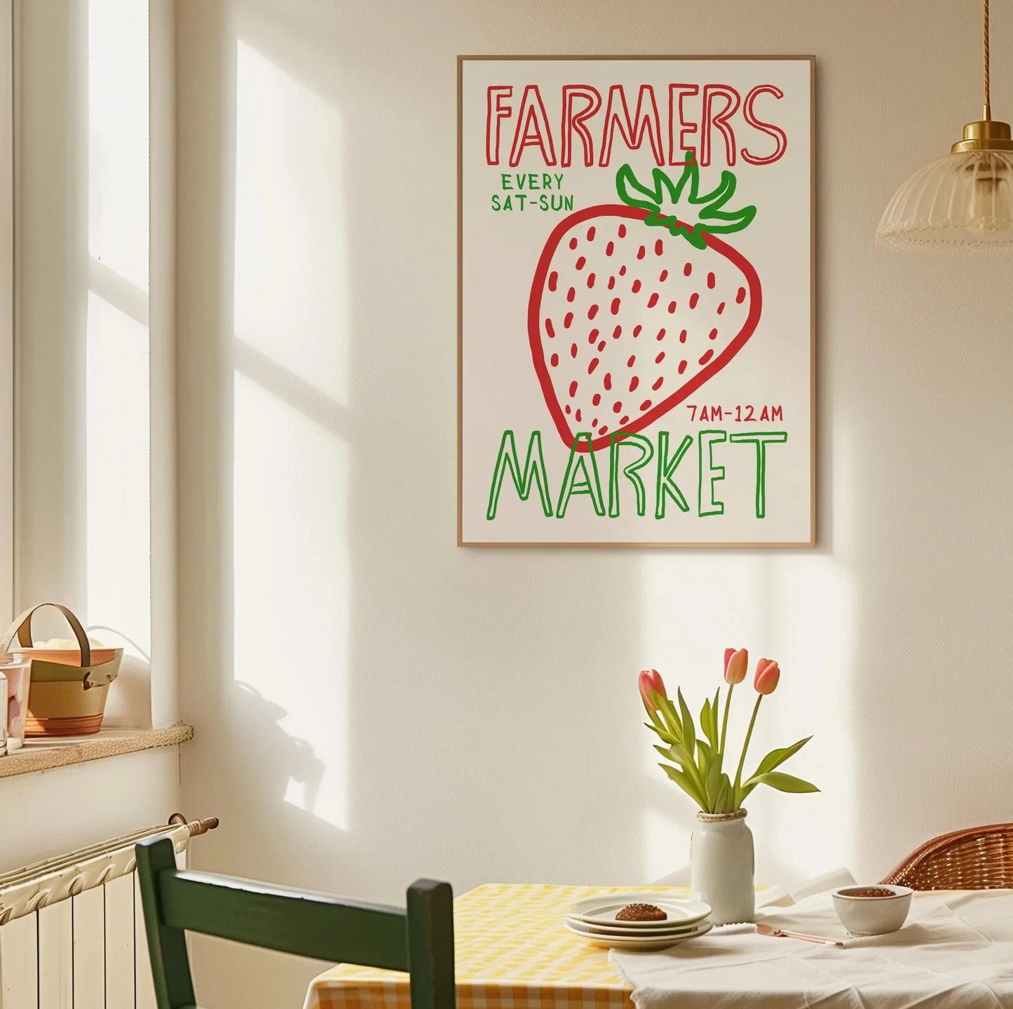 Retro Limon Cello Lemon Fruit Canvas Print Positano Lemon Strawberry Fruit Market Poster for Modern Bedroom Kitchen Home Decor
