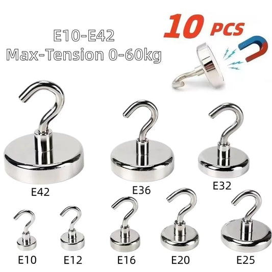 10PCS Strong Magnet Hooks Multi-Purpose Storage Hooks Home Kitchen Bar Storage Hooks Key Storage Hooks Bathroom Hangers